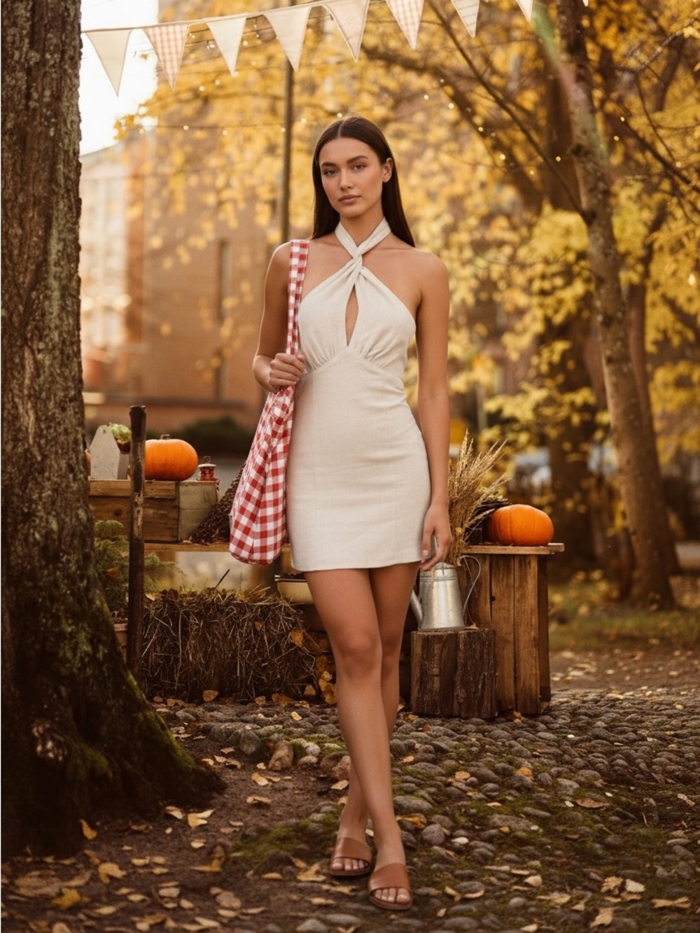 NWT Peppermayo Sabine Linen Mini Dress in Oatmeal Size 14